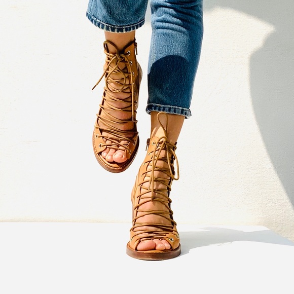 Ann Demuelemeester Tan Lace Up Sandal Boot 39 or 9 - Picture 8 of 15